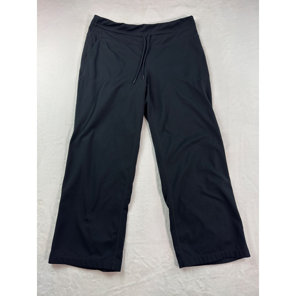 Mondetta Black Fleece Lined Wide Leg Active Pants Women's Large Drawstring Pckt
